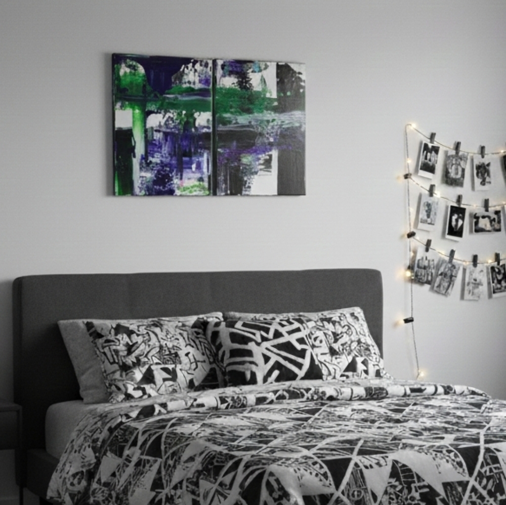 HANDCRAFTED Abstract Painting HANDMADE Artwork HANDPAINTED Wall Art Decor
